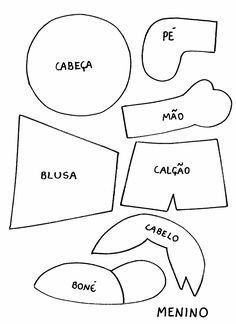 an image of cut out shapes for the word's name in spanish and english