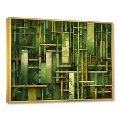 an abstract bamboo painting on the wall