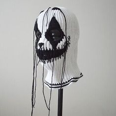 Ski Mask Ideas, Crochet Clown Costume, Ski Mask Pattern, Ski Mask Crochet, Custom Ski Mask, Ski Mask Fashion, Crochet Ski Mask, Clown Crochet, Punk Fashion Diy