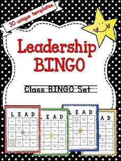 a poster with the words, stars and numbers on it that says, leader's bingo