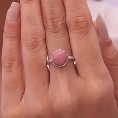 "Thulite Ring / 925 Sterling Silver Ring / Round Shaped Ring / Handmade Silver Jewellery / Hippie Ring / Dainty Ring / Christmas Gift. Gemstone Name - Pink Thulite . Stone Quality - AAA  Ring Wight - 2.95 gm  stone Length - 1  cm   stone Width - 1 cm  Stone Shape - As shown in the picture. Ring Size - All Ring Size Available. You'll get the exact product as shown in the pictures We serve complete 925 sterling silver Jewelry and genuine properties of the stone. The products are dispatched from the small business from USA. Product Quality and Packaging - Our all products are 925 Silver Stamped which shows that the product is genuine and authentic .The products are dispatched from the small business from USA so you get the product on time and the product packaging comes in bubble foil wrap wi Wedding Gift For Sister, Picture Ring, Hippie Ring, Sister Wedding Gift, Minimalist Jewellery, Hippie Rings, Handmade Silver Jewellery, Jewellery Wedding, Zierlicher Ring