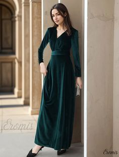 Eromis - Velvet Evening Gown - Classy Black Long Dress Prom Dress Velvet, Velvet Bridesmaid Dress, Velvet Bridesmaid, Velvet Evening Gown, Velvet Evening Dress, Velvet Bridesmaid Dresses, Long Formal Gowns, Dress Velvet, Beautiful Prom Dresses