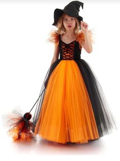 NOTE Please visit my shop for many other kids costumes and outfits. https://www.etsy.com/shop/SammysCostumes/?etsrc=sdt This girls Halloween witch costume tutu dress is made to order. Little Girls Toddlers Black and Orange Witch Costume, Witch Hat and Witch Hand Accessory are included, Wicked Birthday Outfit or Perfect Halloween Sabrina the Witch Costume comes in Size 3T- 12 Years old Orange Black Witch Costume is made of Soft Velvet Snap-on Body top and high-quality layers of tulle skirt with s Halloween Costumes 9year Girl, Witch Costumes Kids Diy, Kids Witch Costume Diy, Diy Witch Costume Kids, Witch Costumes Kids, Sabrina The Witch, Toddler Witch Costumes, Girls Witch Costume, Black Witch Costume