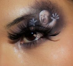 Ash baby eye makeup meme makeup eyeshadow Aygeosahl Makeup, Ash Baby Picture, Bunny Eyes Makeup, Sickly Makeup, Make Up Ideas Creative, Makeup Ideas Eyeshadows, Silly Makeup, Elf Halo Glow Liquid Filter, Baby Doll Makeup