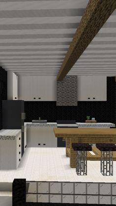 an image of a modern kitchen in minecraft