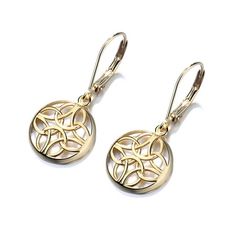 High Polish FinishMetal: Sterling SilverHypoallergenicNickel and Lead FreeClosure: Lever-backSize: 22mm L x 5mmW Size: one size.  Color: Gold.  Gender: female.  Age Group: adult. Celtic Knot Designs, Celtic Earrings, Celtic Culture, Celtic Design, Knot Design, Celtic Art, Art And Culture, Celtic Designs, Timeless Jewelry