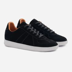 Morgen Trainers - Suede - Women’s Black Suede Sneakers For Winter, Casual Suede Sneakers For Winter, Casual Winter Suede Sneakers, Fall Suede Sneakers With Stitched Sole, Suede Sneakers With Textured Sole For Fall, Fall Suede Sneakers With Textured Sole, Fall Suede Sneakers With Leather Sole, Suede Sneakers With Suede Lining For Streetwear, Gold Rate