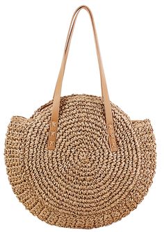 PRICES MAY VARY. Brand New And Handmade High Quality: Classic and environmental, Made from natural corn straw fiber with elaborate handwoven knit by Senior Artisans. Straw bag can hold cosmetic mirror, glasses, wallet, keys, earphone, mini camera, cell phone and other small items.If you are a fashionista, this is the best choice for you. This bag brings nature, unique and chic. Suitable for summer,of course,shopping,parties,dating,travel is also a good idea.Very characteristics and fashion straw Weaving Bag, Woven Beach Bags, Round Straw Bag, Cake Bag, Boho Mode, Straw Beach Bag, Round Cake, Wicker Bags, Woven Handbags