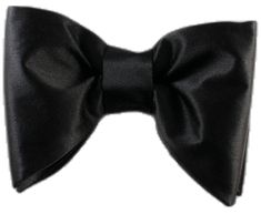 Black Standard Tie With Bow, Dapper Black Bow With Ties, Business Black Satin Bow, Black Bow Tie With Bow Tie Back, Black Detachable Bow Tie For Business, Black Satin Bow For Business, Formal Black Bow With Ties, Black Satin Bow Tie, Black Bow Suit And Tie Accessories For Business