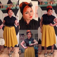 I’ve got a crush on this look from the ModCloth Style Gallery! Rockabilly Fashion Plus Size, Modern Pinup Style, Tiger Lilies, Modcloth Style, Modcloth Style Gallery, Rockabilly Outfits, Indie Style, Vintage Skirts