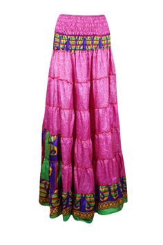 Embrace your free-spirited side with our Boho Chic Maxi Skirt, designed for the modern soul who loves to blend Barbie Pink Floral comfort and style. This flowing, maxi-length skirt features vintage-inspired tribal prints and earthy tones, perfect for creating a laid-back yet hippie-style look. Handcrafted with care, the skirt boasts tiered layers and subtle, giving it a graceful, gypsy flair. Whether you're strolling on the beach or attending a festival, this relaxed-fit statement skirt will flo Pink Fitted Bohemian Maxi Skirt, Pink Bohemian Maxi Skirt, Multicolor Cotton Patchwork Maxi Skirt, Hippie Multicolor Patchwork Maxi Skirt, Yoga Mala Beads, Beach Maxi Skirt, Non-stretch Multicolor Bohemian Maxi Skirt, Statement Skirt, Textile Tapestry