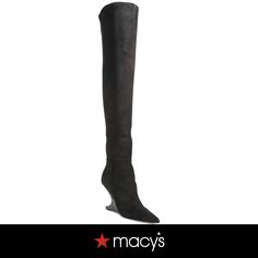 in stock Glamorous Black Knee-high Boots For Formal Occasions, Black Tall Knee-high Boots For Formal Occasions, Trendy Black Synthetic Knee-high Boots, Black Knee-high Boots With Pointed Toe And Medium Width, Modern Black Knee-high Boots Medium Width, Beauty Stocking Stuffers, Dress Shirt And Tie, Holiday Shoes, Dress Boots