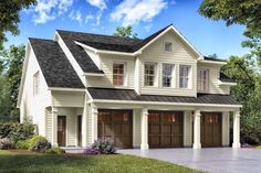 this is an artist's rendering of these two - car garage plans for the home