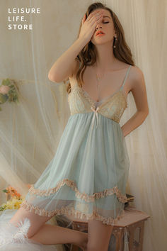 Elevate your nights with our Light Green Lace Nightgown and Robe Set. This ensemble is perfect for cozy evenings and luxurious relaxation. Shop now for the ultimate in nighttime #EleganceAndComfort. Sheer Lace V-neck Sleepwear, Coquette Lace V-neck Nightgown, Lace Trim Camisole Dress For Sleepover, Lace Camisole Nightgown For Bedtime, Sheer Lace Sleepwear For Sleepover, Lace Sleepwear With Contrast Lace For Night, Green V-neck Nightgown For Bedtime, Sheer Lace Nightgown For Sleepover, Coquette Lace Nightgown For Bedtime