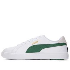 PUMA Serve Pro Lite 'White Deep Forest' 374902-20 (SNKR/Skate/Unisex/Low Top/Non-Slip/Breathable) Classic White Fade-resistant Sneakers, White Slip-resistant Synthetic Sneakers, White Fade-resistant Synthetic Sneakers, White Synthetic Sneakers For Outdoor, White Synthetic Outdoor Sneakers, White Synthetic Tennis Sneakers, White Tennis Sneakers With Perforated Toe Box, White Sneakers With Perforations For Outdoor, White Perforated Sneakers For Outdoor