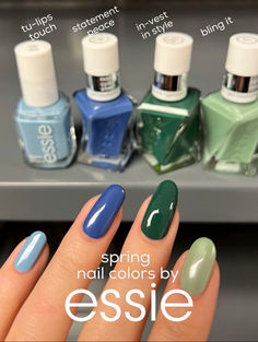 spring into the season with blues and greens in long-lasting formulas Essie Nail Colors, Mani Pedi, Ulta Beauty