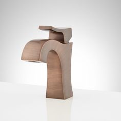 a bathroom faucet with an interesting design