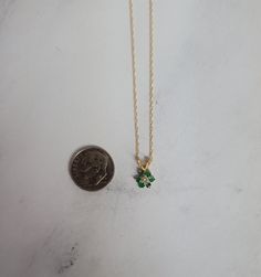 ♥ Product Summary ♥Main Stone: Emerald & DiamondApprox. Carat Weight: .40cttwEmerald Carat Weight: .30ctStone Cut: RoundMetal Choice: 14K Yellow GoldWeight: 2 gramsDimensions: 12mm x 8mm with bail Dainty Green Diamond Necklaces, Fine Jewelry Green Diamond Necklace In 14k Gold, Green Diamond Necklace In 14k Gold, Fine Jewelry Green Diamond Necklace For Anniversary, Anniversary Diamond Necklace With May Birthstone, Green Hallmarked Diamond Necklace Fine Jewelry, Fine Jewelry Diamond Necklace For Anniversary With May Birthstone, Hallmarked Green Diamond Necklace, Yellow Gold Diamond Necklace For May Birthstone