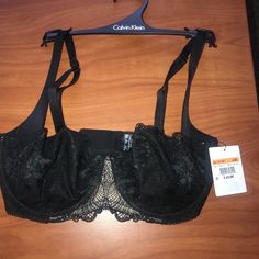 Black Lace Calvin Klein Bra Brand New Never Worn With Tags Size 32dd Elegant Calvin Klein Bra With Built-in Support, Elegant Calvin Klein Underwire Bra, Calvin Klein Elegant Underwire Bra, Fitted Elegant Calvin Klein Bra, Elegant Fitted Calvin Klein Bra, Calvin Klein Underwire Bra With Padded Cups, Calvin Klein Fitted Underwire Bra, Evening Black Bra With Lace Trim, Fitted Lace Trim Bra For Night Out