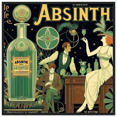 an advertisement for absinte is shown in this image