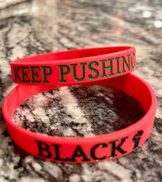 Silicone Bracelet Casual Black Wristband For Streetwear, Casual Black Band Wristband, Casual Black Bracelets For Streetwear, Casual Black Band Bracelet, Weaving Kit, Keep Pushing, Silicone Bracelets, Wristbands, Bangle Bracelets