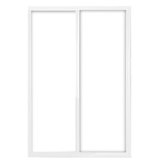 an open white sliding glass door on a white background with clippings to the left