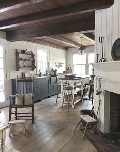 the kitchen is clean and ready to be used as a living room or dining area