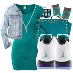 Dresses With Jordans, Cute Polyvore Outfits, Jordan Dress, Ball Shoes, Fly Outfit, Jordan Outfits, Shoes Outfit, Teenager Outfits