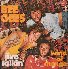 the bee gees magazine cover with three men on it