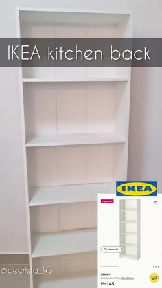 the ikea kitchen back is white and has no shelves