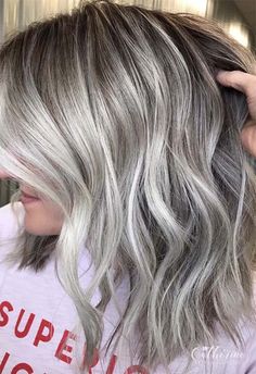 Grey Choppy Bob, Blonde Hair Colour Shades, Cool Ash Blonde, Grey Blonde Hair, Going Grey