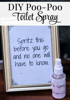 a sign that says diy poo - pourri toilet spray