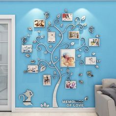 a family tree with many pictures on it and the words memory of love written below