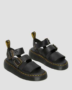 Gryphon Women's Platform Gladiator Sandals | Dr. Martens Dr Martens Gryphon, Boots Chelsea, Black Gladiator Sandals, Leather Platform Sandals, Goodyear Welt, Pisa, Dr. Martens, Gladiator Sandals, Cute Shoes