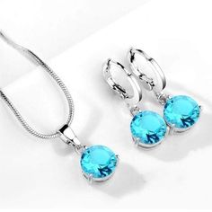 Wicked Wonders VIP Bling Bling Set Drops of Jupiter Aqua Sky Blue Gem Set Affordable Bling_Bling Fashion Paparazzi Hypoallergenic Necklace, Bridesmaid Jewelry Sets, Hypoallergenic Jewelry, Fashion Jewelry Sets, Online Ads, Blue Necklace, Wedding Jewelry Sets, Bridal Jewelry Sets, Drop Necklace