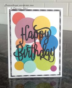 a happy birthday card with balloons on it