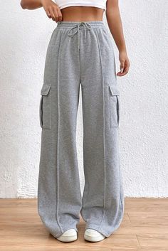 Drawstring High Waist Pants - Sydney So Sweet Cargo Sweatpants, High Waist Pants, Cotton Bottoms, Dress Sewing, Loose Pants, Sweat Pants, Drawstring Pants, Waist Pants, Relaxed Style