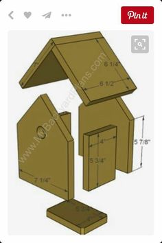 the plans to build a birdhouse for two birds are shown in this image, with measurements