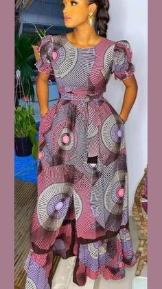 Boubou Styles For Women, African Fashion Modern, African Traditional Dresses, African Print Dress, Stylish Dresses For Girls