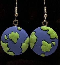 Earth Earrings, Silly Earrings, Planet Earrings, Artisan Jewelry Earrings, Food Earrings, Earring Gift, Life Is Too Short, Handcrafted Artisan Jewelry, Fun Earrings