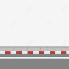 an empty parking lot with red and white striped lines on the ground, illustration, background png and psd