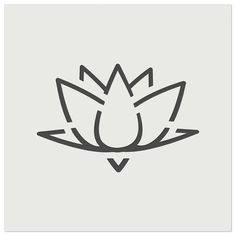 a black and white drawing of a lotus flower on a gray background with the words, `