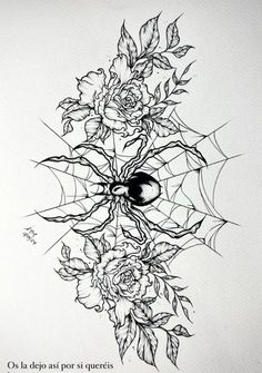 a spider and some flowers on a sheet of paper with the words,'o la dip