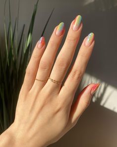 Stefanie ☀️ | Nail Art Inspo (@polished_yogi) • Instagram photos and videos Ube Jelly, Fall Inspired Nails, Rainbow Nail Art Designs, Miami Beach House, Yellow Jelly, Pineapple Tarts, Jelly Nail Polish, Rainbow Nails Design, Rainbow Nail Art