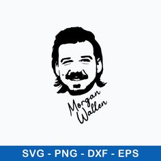 a black and white drawing of a man's face, with the words svg png dxf - eps