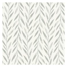 a white and gray wallpaper with leaves on it