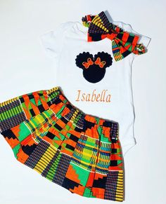 Girl African print Outfit Set 3 pcs set included: -Skirt -Headband - Bodysuits for size 3 month to 9 months - T-shirt from size 12 months and up Made out of African print fabric Cute Printed Fitted Sets, Cute Printed Cotton Set, Family Matching Multicolor Cotton Sets, Multicolor Cotton Family Matching Sets, Summer Family Matching Fitted Sets, Fitted Cute Cotton Sets, Green Cotton Matching Sets, Family Matching Fitted Sets For Summer, Fitted Family Matching Sets For Summer