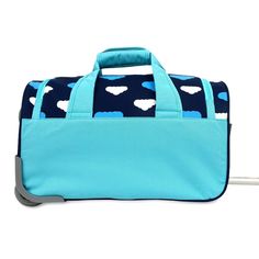 Make your child's travel experience even more fun and exciting with this kids' travel duffle bag. The perfect size for your little one, it is spacious enough to hold all their essentials and compact enough to carry comfortably. Whether you're going on a family vacation or just a weekend getaway, this carry-on duffle bag is the perfect choice for your child's travel needs. With multiple compartments and pockets, it provides ample storage space and allows for easy organization of belongings. The c Playful Rectangular Travel Luggage, Playful Rectangular Luggage For Travel, Blue Duffle Bag For Travel, Blue Duffle Bag Backpack For Travel, Blue Rectangular Gym Bag For Overnight Trips, Blue Travel Backpack For Outdoor Activities, Casual Blue Luggage For Weekend Trips, Casual Blue Duffle Bag For Trip, Functional Blue School Luggage