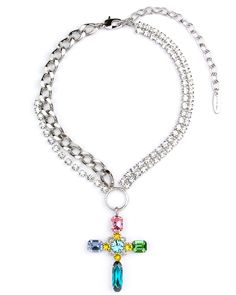 Materials: Rhodium plated brass, Swarovski crystal Length: 18.5" / 47cm Adjustable Made in NYC CH004-12 Necklace Y2k, Y2k Girl, Oh My Goddess, Pendant Choker Necklace, Expensive Jewelry Luxury, Goddess Necklace, Girl Accessories, Pendant Choker, Expensive Jewelry