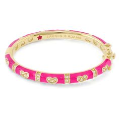 Check out the deal on Lauren G Adams Girl's Rhodium Hearts Bangle with Pink Enamel at Precious Accents, Ltd. Pink Heart Bangle Bracelet For Valentine's Day, Pink Heart Bangle For Valentine's Day, Discount Logo, Kim Deal, Tees Pattern, Cute Hoodie, Shirts For Teens, Discount Card